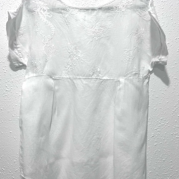 Terzo Millenio linen lagenlook White Women's Top - Picture 7 of 8